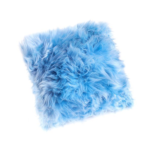 Pernă din blană de oaie Royal Dream Sheepskin, 45 x 45 cm, albastru deschis