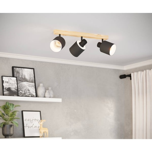 Spot negru/în culoare naturală 5x48 cm BATALLAS – EGLO-image-1