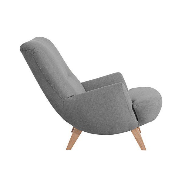 Fotoliu Max Winzer Brandford  gri, cu picioare maro deschis-image-2