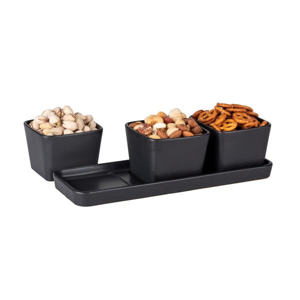 Boluri de servire negru-mat 3 buc. din ceramică Snack & Dip – Wenko-image-3