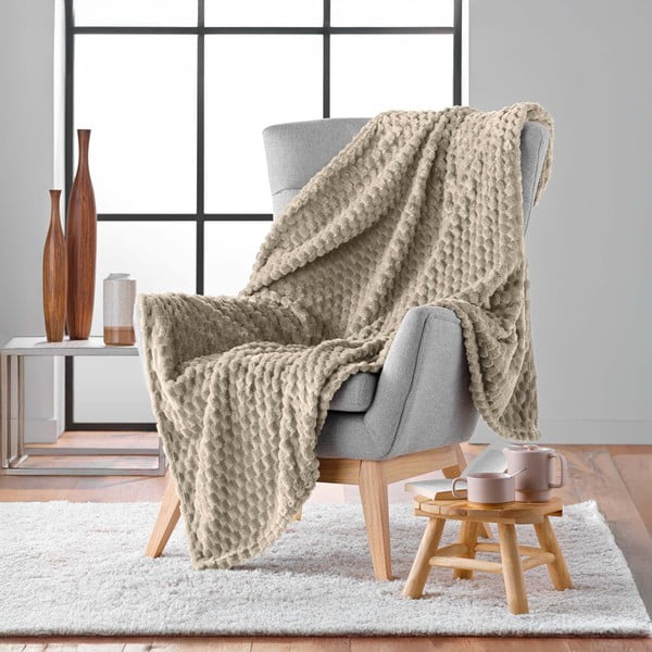 Pătură taupe din microflanel 125x150 cm Mini Frosty – douceur d'intérieur-image-2
