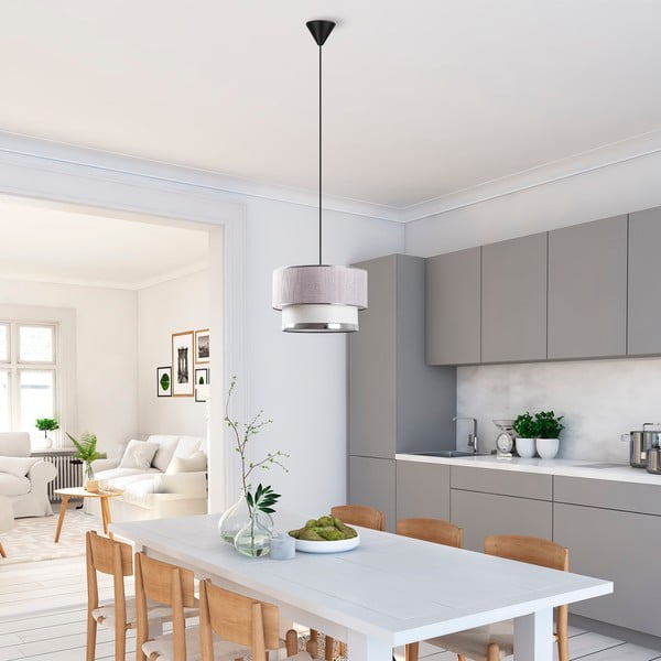 Lustră gri/argintie cu abajur textil ø 30 cm Cake – Opviq lights-image-1