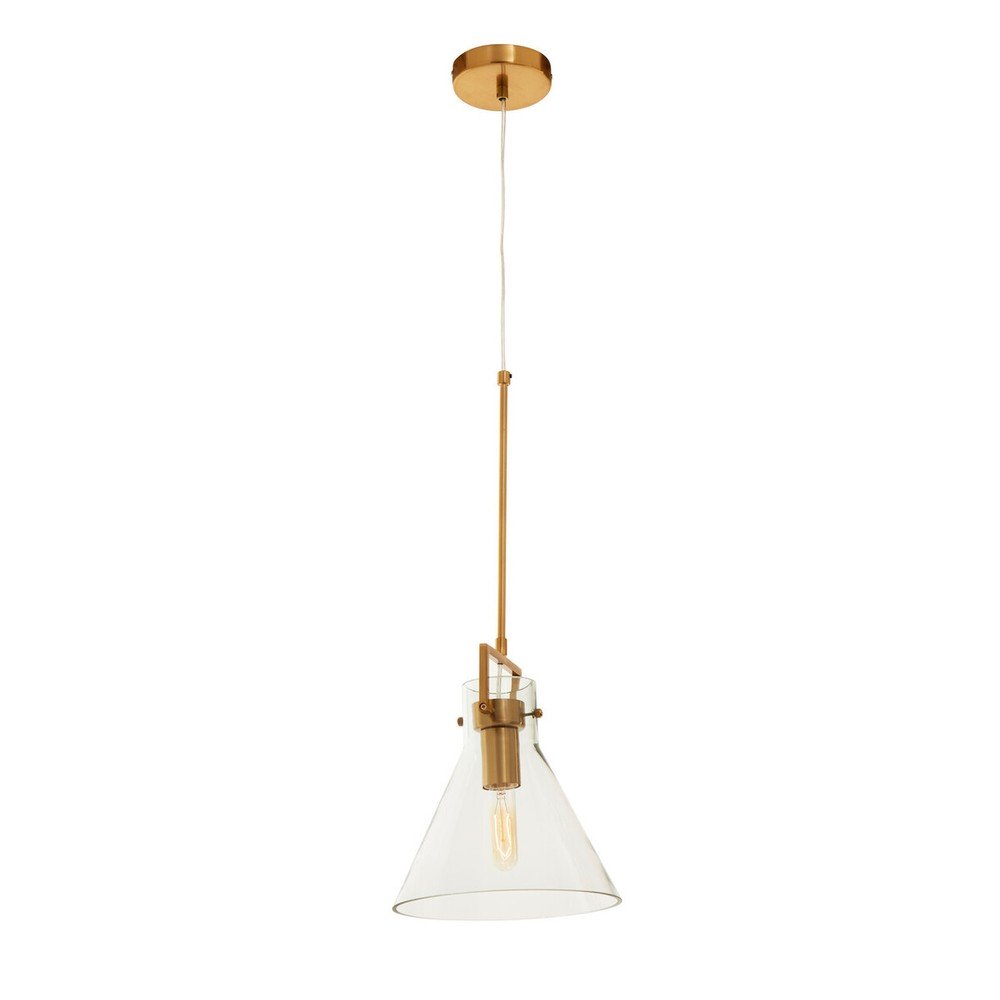 Lustră aurie din metal cu abajur din sticlă ø 25 cm Trieste – Premier Housewares