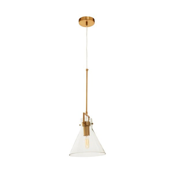 Lustră aurie din metal cu abajur din sticlă ø 25 cm Trieste – Premier Housewares