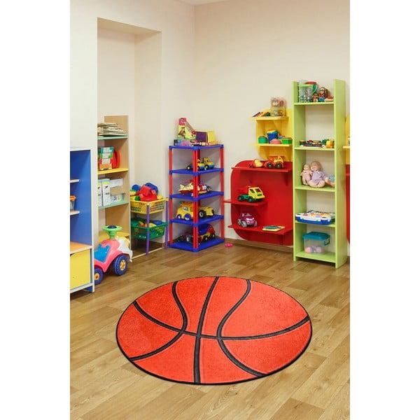 Covor antiderapant pentru copii Conceptum Hypnose Basketball, ø 140 cm, portocaliu-image-2