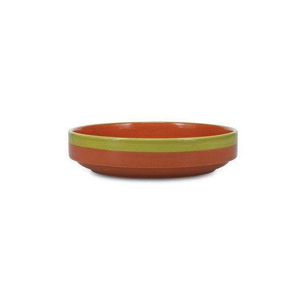 Farfurie verde/portocalie adâncă din gresie ø 21 cm Duo – ONA-image-2