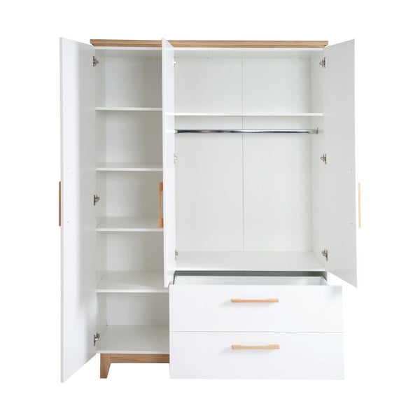 Șifonier pentru copii  alb cu aspect de lemn de stejar 135x200 cm Finn – Roba-image-3