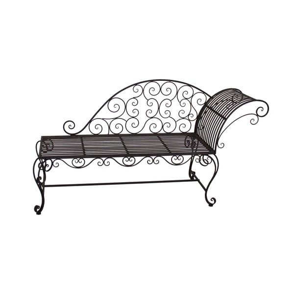 Bancă de grădină neagră/maro închis din metal Lamington – Garden Pleasure