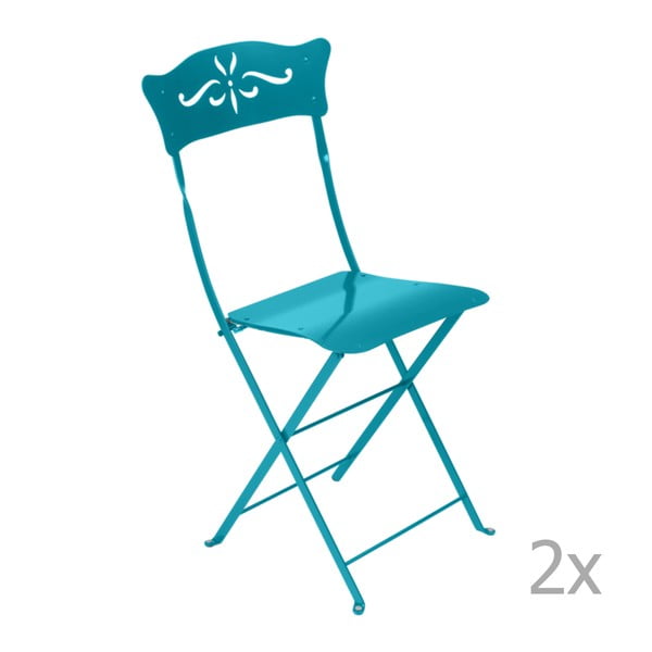 Set 2 scaune grădină pliabile Fermob Bagatelle, albastru