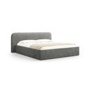 Pat matrimonial gri închis tapițat cu spațiu de depozitare cu somieră 180x200 cm Elizabeth – Micadoni 