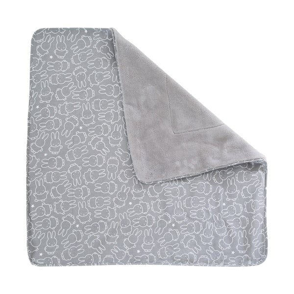 Pătură pentru copii gri din micropluș/cocolino 80x80 cm Miffy – Roba