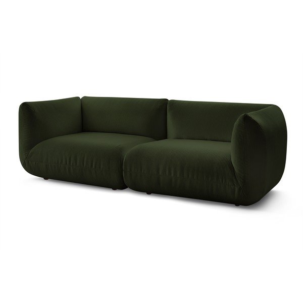 Canapea verde cu tapițerie din catifea reiată  260 cm Lecomte – Bobochic Paris-image-3
