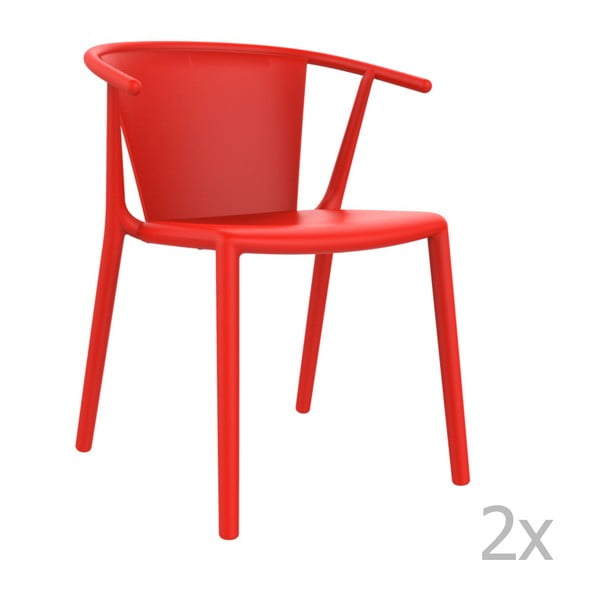 Set 2 scaune grădină Resol Steely, roșu