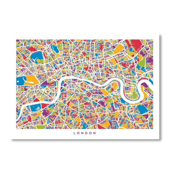 Poster cu harta Londrei Americanflat City, 60 x 42 cm