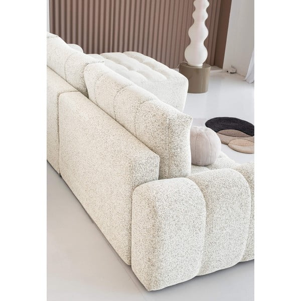 Colțar modular crem extensibil/cu spațiu de depozitare (cu colț pe partea dreaptă) Lulu – Miuform-image-3