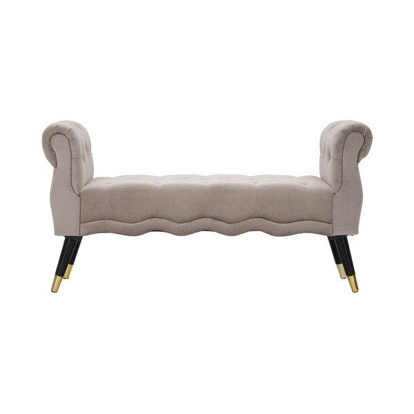 Bancă taupe cu tapițerie din catifea Paris – Mauro Ferretti