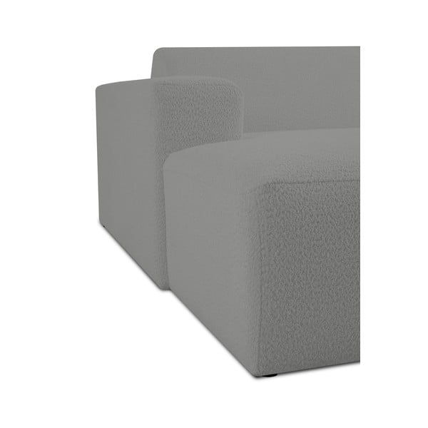 Modul pentru canapea gri cu tapițerie din stofă bouclé (cu colț pe partea stângă ) Roxy – Scandic-image-4