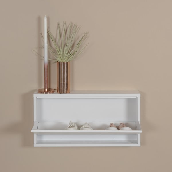 Pantofar alb cu deschidere înclinată din metal 75x37,5x12,5 cm Billy – Spinder Design-image-1