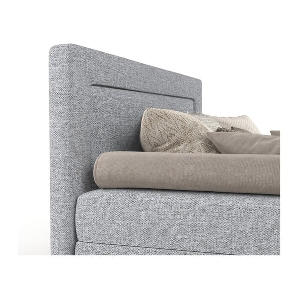 Pat gri tapițat 80x200 cm Alba – Maison de Rêve-image-1