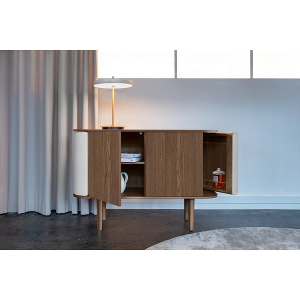 Comodă maro/bej joasă cu aspect de lemn de stejar 109x75 cm Treasures – UMAGE-image-1