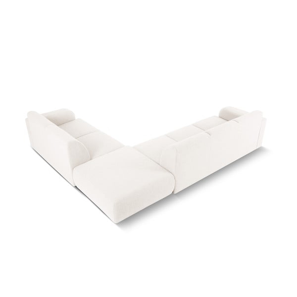 Colțar alb cu tapițerie din stofă bouclé (colț dreapta) Molino – Micadoni Home-image-3