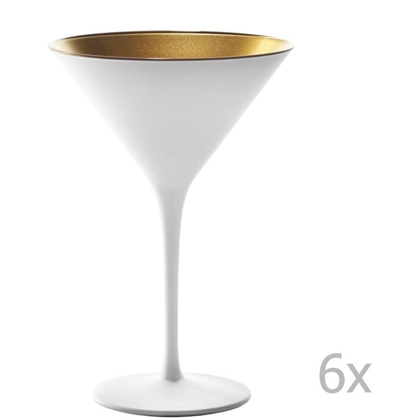 Set 6 pahare pentru cocktail Stölzle Lausitz Olympic Cocktail, 240 ml, alb - auriu