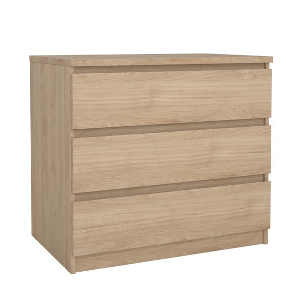 Comodă în culoare naturală cu aspect de lemn de stejar 77x70x50 cm Naia – Tvilum-image-2