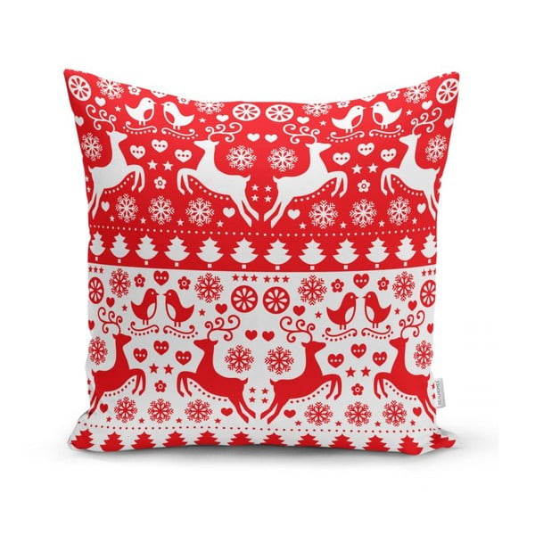 Set 4 fețe de pernă și un napron de masă cu model de Crăciun Minimalist Cushion Covers Christmas-image-2