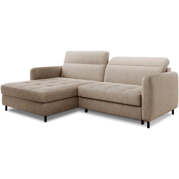 Colțar bej extensibil/cu spațiu de depozitare cu tapițerie din chenille (cu colț pe partea stângă/cu șezlong) Gomsi – ELTAP-image-2