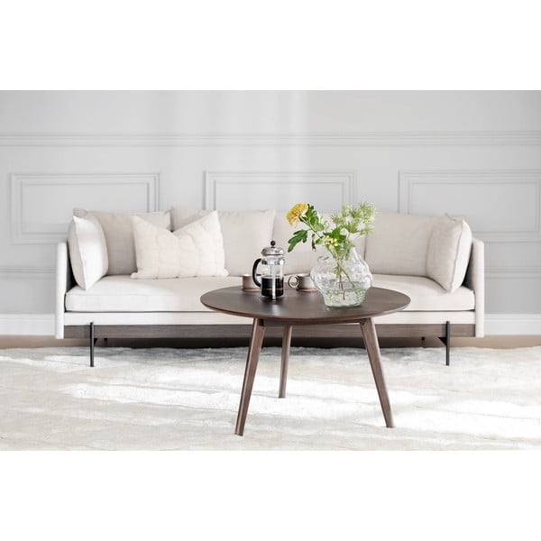 Măsuță de cafea în culoare naturală rotundă cu aspect de lemn de stejar 90x90 cm Yumi - Rowico-image-3