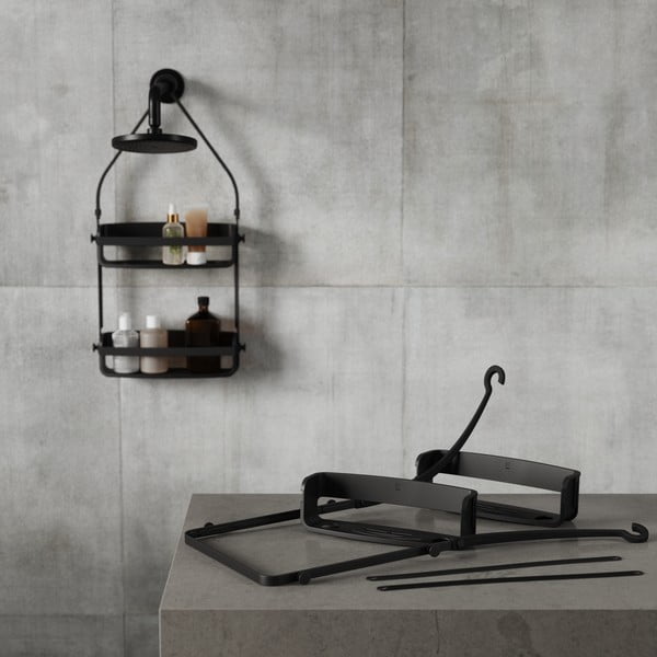 Raft pentru baie negru suspendat din plastic Flex – Umbra-image-3