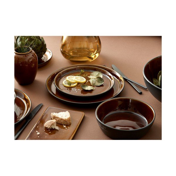 Farfurie neagră/chihlimbar pentru desert  din gresie ø 21 cm Gastro Black/Amber – Bitz-image-4