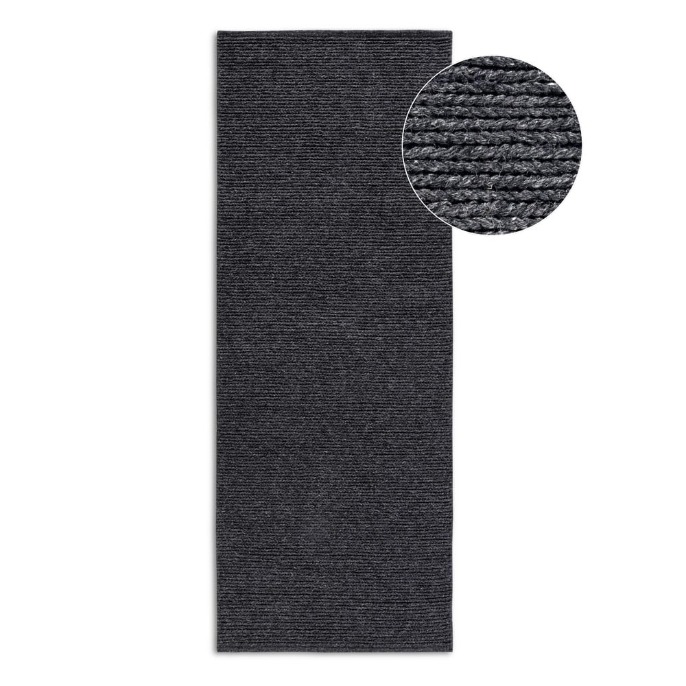 Covor tip traversă gri închis țesut manual din lână 80x200 cm Francois – Villeroy&Boch