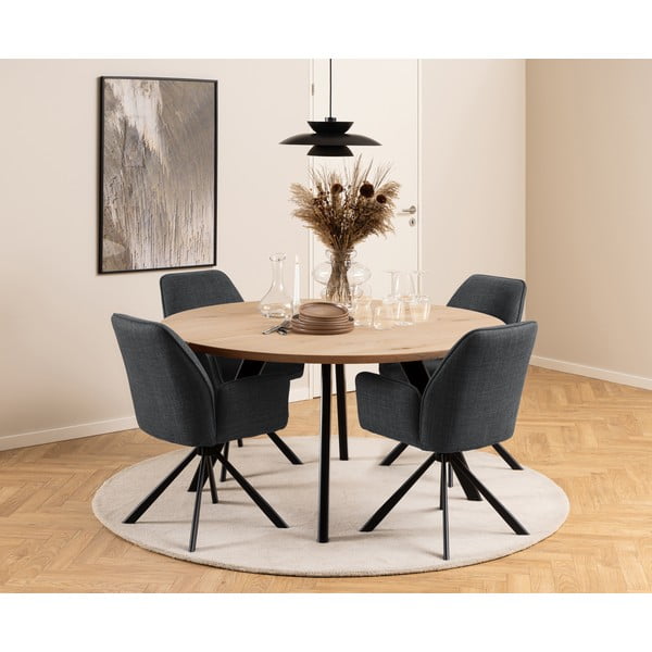 Set de scaune de sufragerie gri închis cu cotiere 2 buc. tapițat Glenda – Actona-image-1