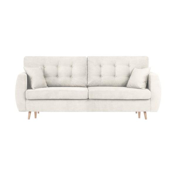 Canapea extensibilă cu 3 locuri și spațiu pentru depozitare Cosmopolitan design Amsterdam, 231 x 98 x 95 cm, argintiu