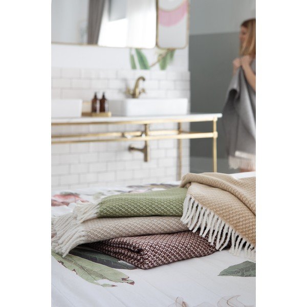 Pătură bej din amestec de bumbac 140x180 cm Wabi – Euromant-image-4