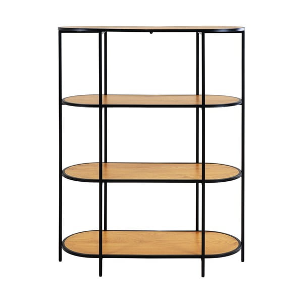 Bibliotecă neagră cu aspect de lemn de stejar 36x111 cm Vita - House Nordic-image-3