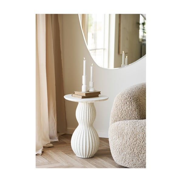 Măsuță auxiliară rotundă din piatră ø 40 cm Newtown – House Nordic-image-2