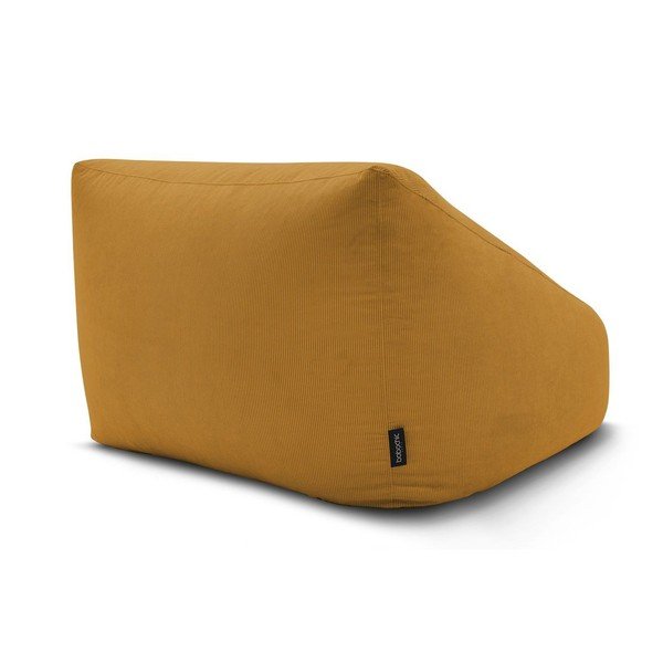 Fotoliu bean bag galben cu tapițerie din catifea reiată Lilibet – Bobochic Paris-image-4