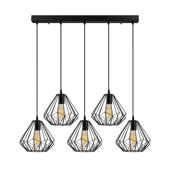 Lustră neagră cu abajur din metal Diamond – Opviq lights