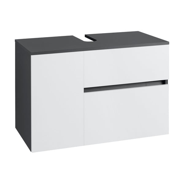 Dulap sub chiuvetă alb/gri antracit suspendat 80x53 cm Wisla – Støraa-image-1