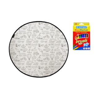 Set covor și markere pentru textile Butter Kings Transport Set, ø 130 cm