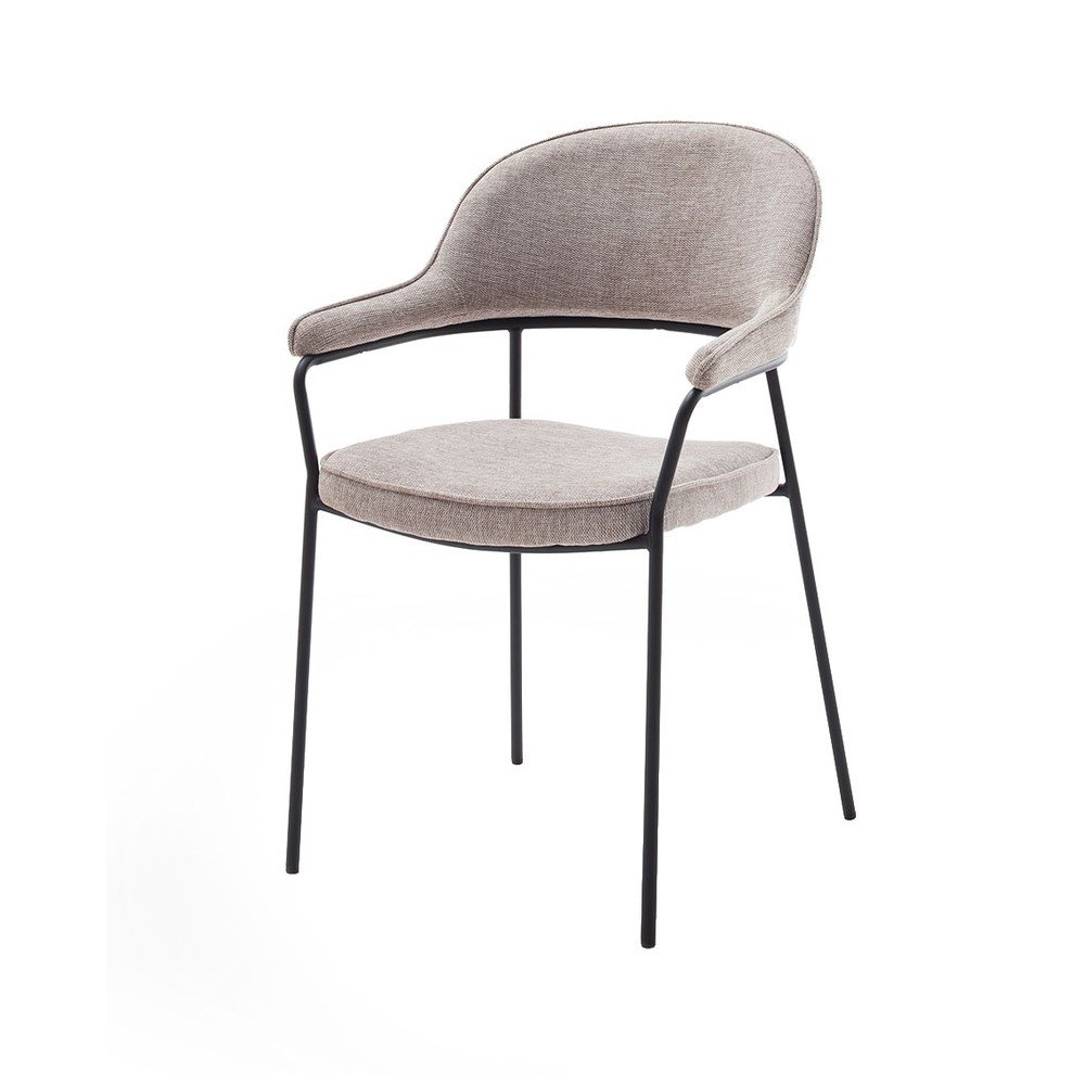 Scaun de dining bej cu cotiere Kindersley – Unique Furniture