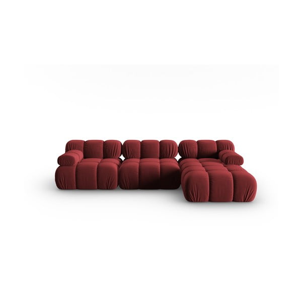 Canapea roșie cu tapițerie din catifea 285 cm Bellis – Micadoni Home