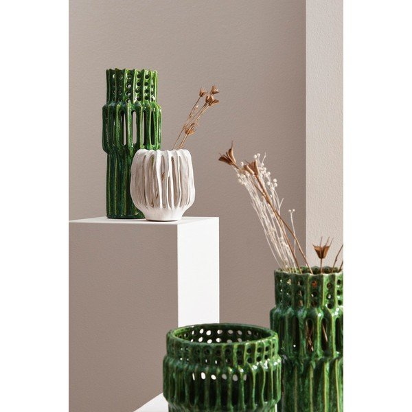Vază crem din ceramică lucrată manual (înălțime 17 cm) Naoko – Bizzotto-image-1