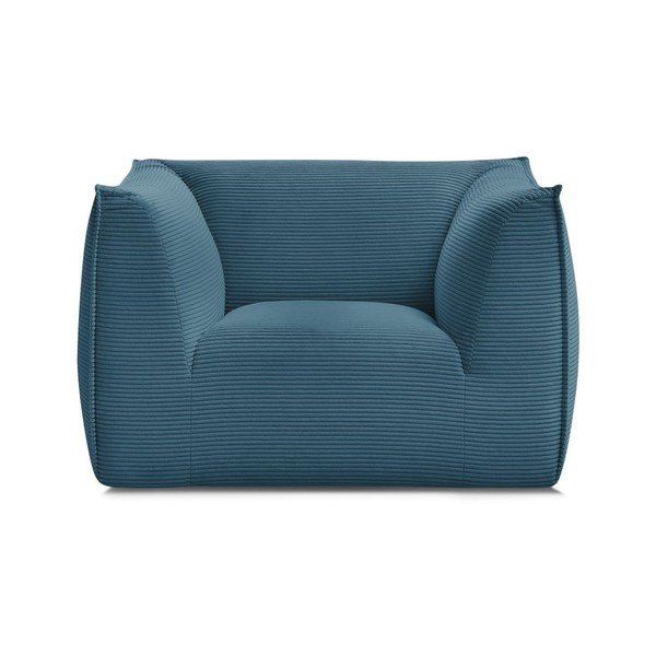 Fotoliu albastru cu tapițerie din catifea reiată Giorgia – Bobochic Paris-image-2