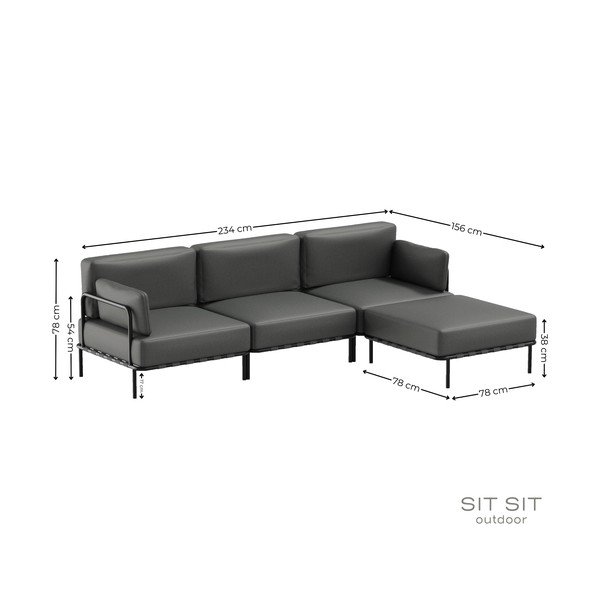 Canapea modulară de grădină gri închis 234 cm Salve – Sit Sit-image-4