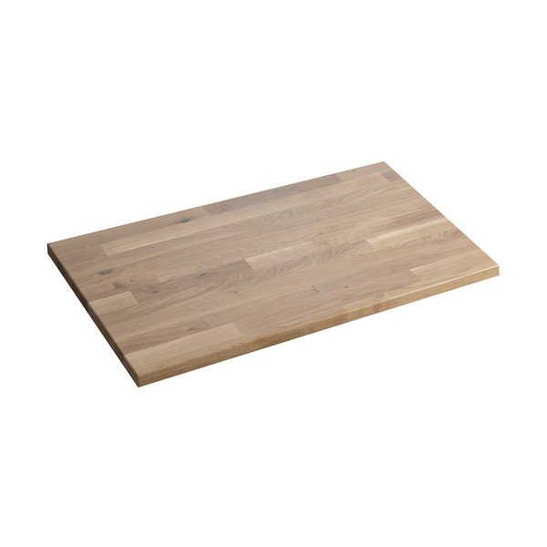Blat sub chiuvetă în culoare naturală din lemn de stejar 80x50 cm Woody – Sapho