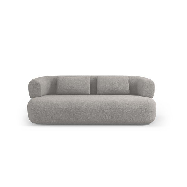 Canapea gri deschis cu tapițerie din țesătură bouclé 178 cm Jenny – Micadoni -image-2
