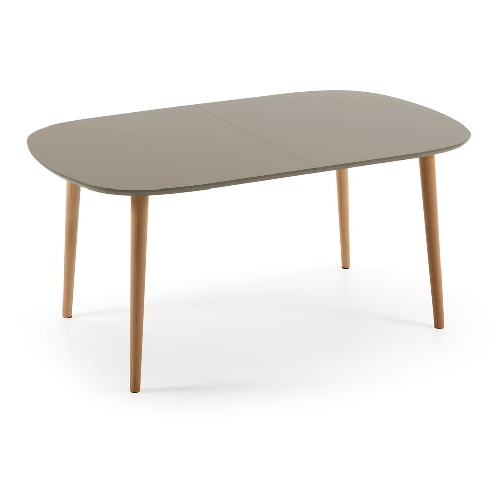 Masă de dining extensibilă Kave Home Oakland, 160 x 100 cm, gri